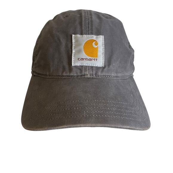 Carhartt Distressed Trucker Snapback Hat Gray Canvas Mesh Baseball Cap Unisex - Picture 1 of 11